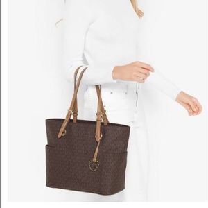 Michael Kors Jet Set Signature Tote with MK Emblem